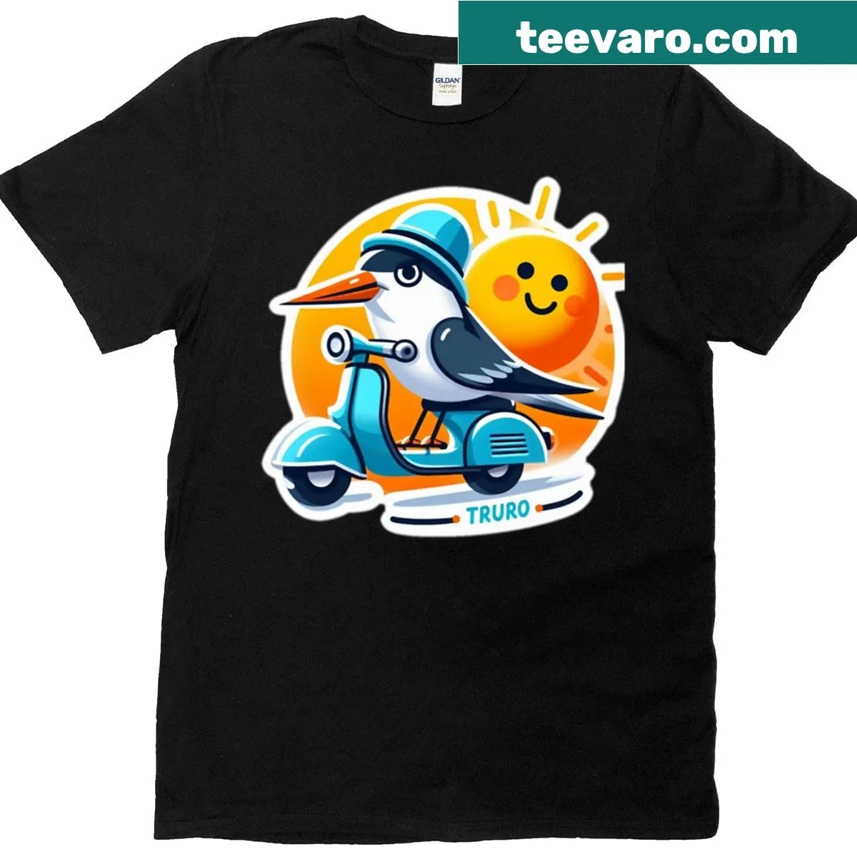 Simple t-shirt featuring a design celebrating Truro — on a men's t-shirt