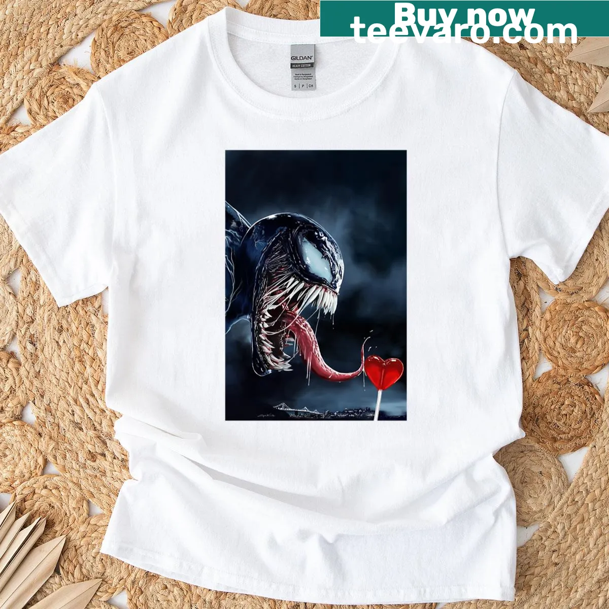 T-shirt featuring an edgy graphic inspired by Venon for dark fantasy fans — on a men's t-shirt