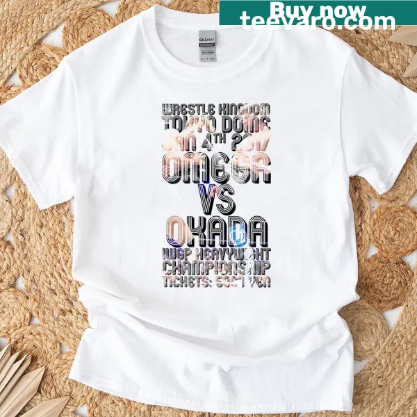 Vintage Omega Vs Okada wrestling t-shirt featuring two wrestlers in action