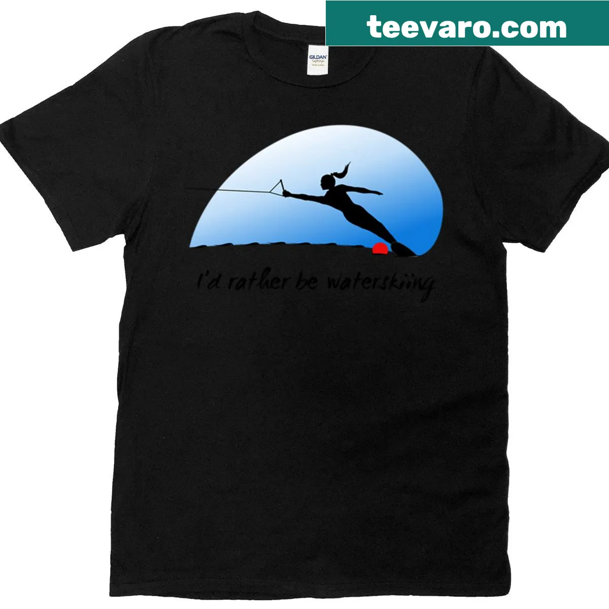 Graphic design celebrating water skiing on a t-shirt — on a men's t-shirt