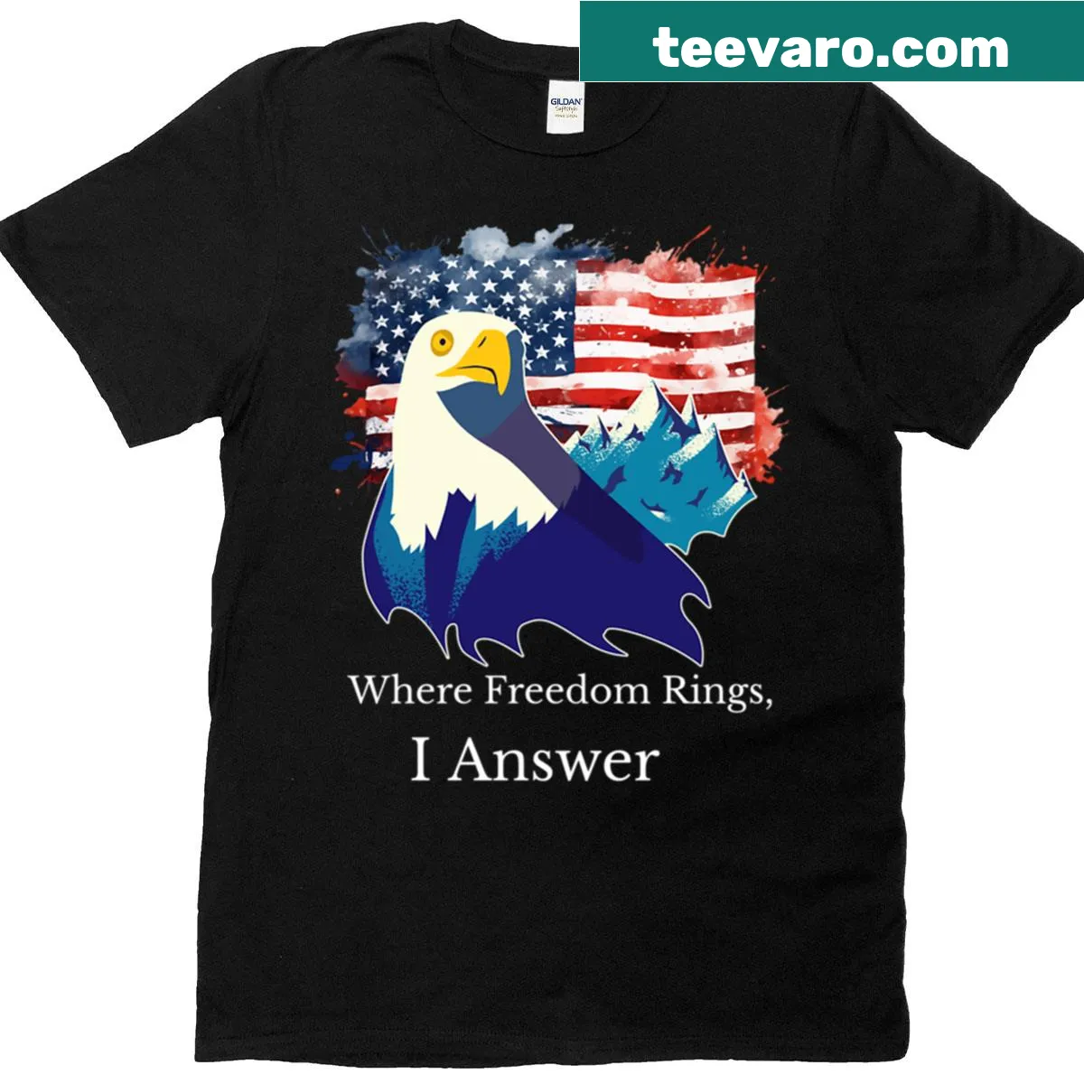 Patriotic phrase graphic on a t-shirt — on a men's t-shirt