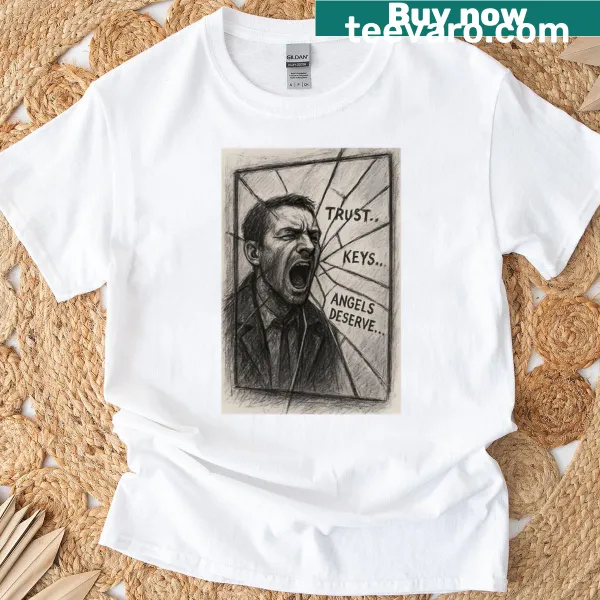 Graphic T-shirt with the text 'Whyd You Leave' in a playful font