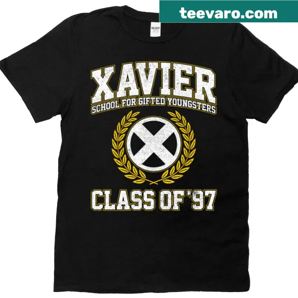 Class of 97 T-shirt with 'Xavier' text for alumni.