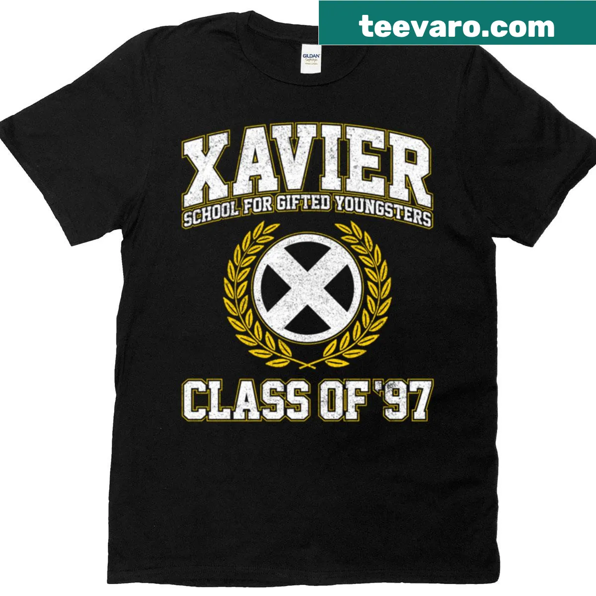 Class of 97 T-shirt with 'Xavier' text for alumni. — on a men's t-shirt