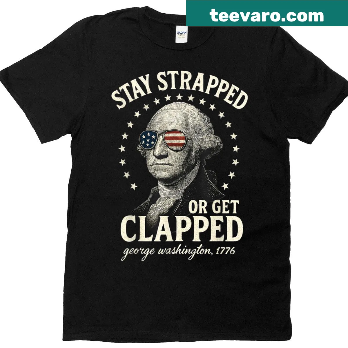Classic 4th of July T-shirt with patriotic theme — on a men's t-shirt