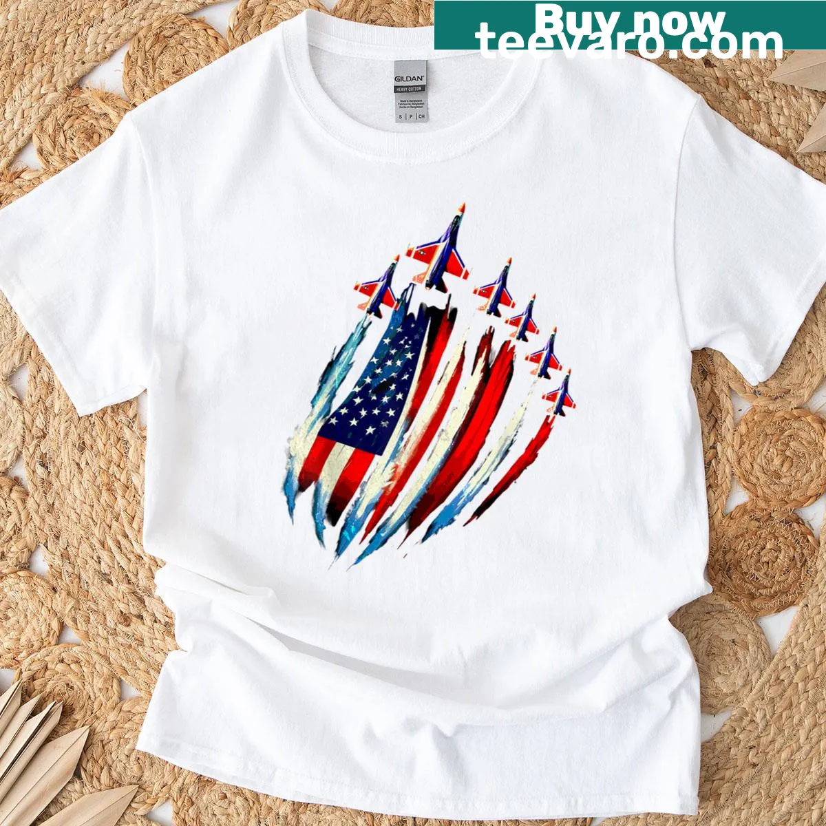 Funny T-shirt featuring a humorous American flag design for 4th of July — on a men's t-shirt
