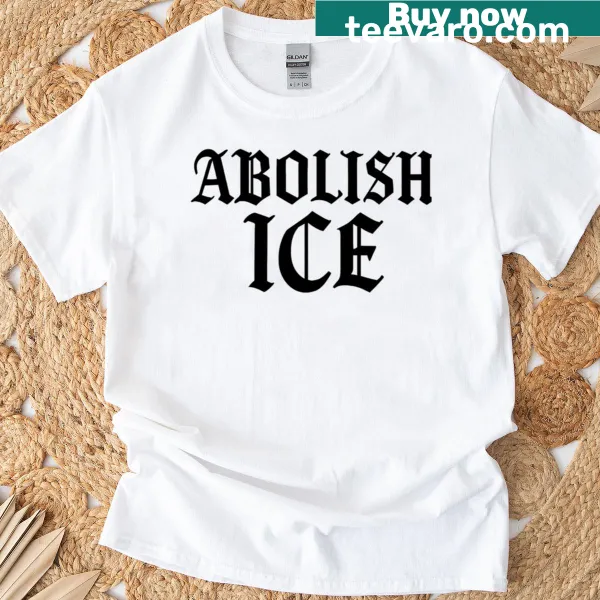 Bold protest graphic on abolishing ICE T-shirt