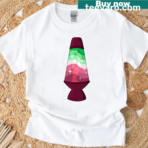 Lava lamp graphic on T-shirt representing fluid identity