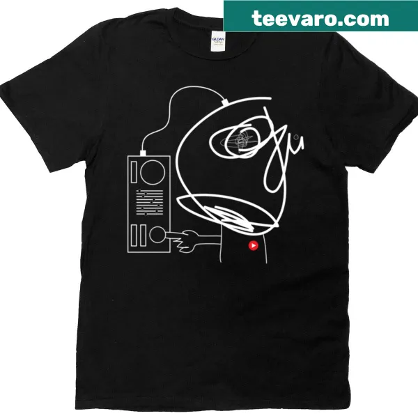 Abstract DJ-themed oversized T-shirt for music lovers.