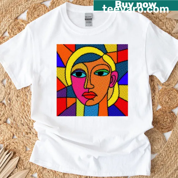 Abstract geometric portrait design T-shirt