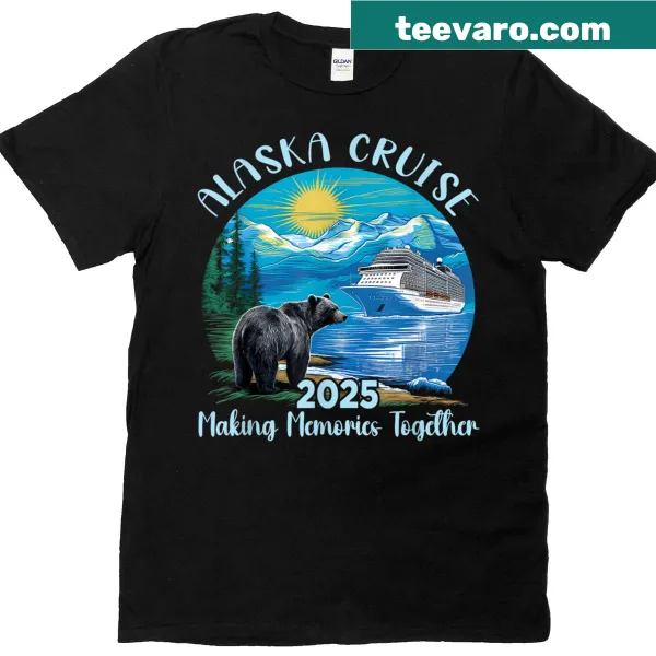 Matching t-shirt for Alaska Cruise 2025 with travel-themed design