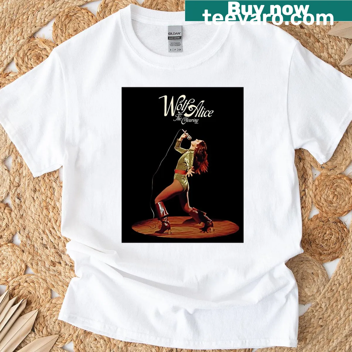 Alice Clearing Tour 2025 t-shirt with bold typography — on a men's t-shirt