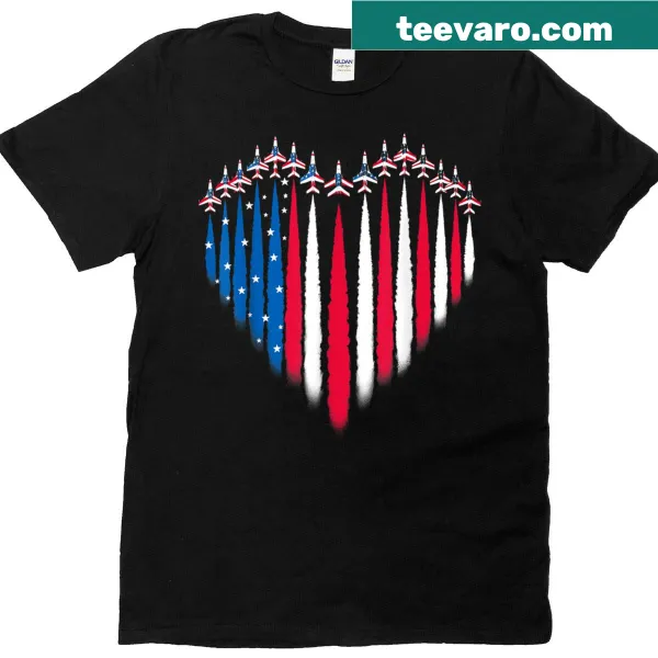 T-shirt featuring fighter jet graphic for Fourth of July