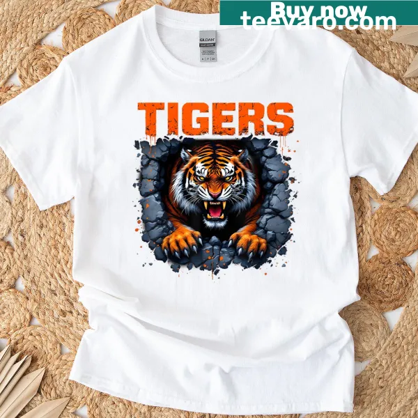 Distressed t-shirt with a tiger name graphic