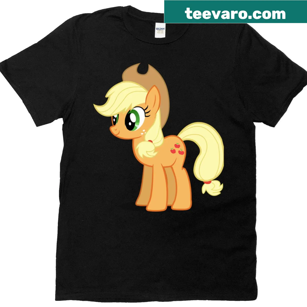 Applejack character graphic from My Little Pony on a T-shirt — on a men's t-shirt