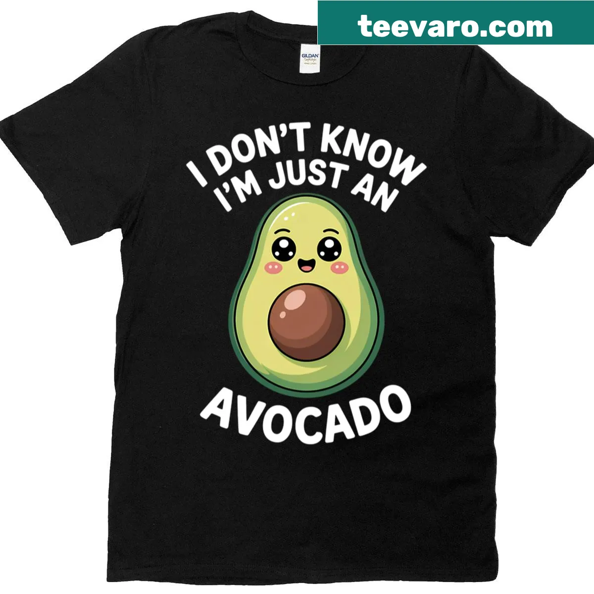 Cute T-shirt with the phrase 'I Don't Know, I'm Just An Avocado.' — on a men's t-shirt