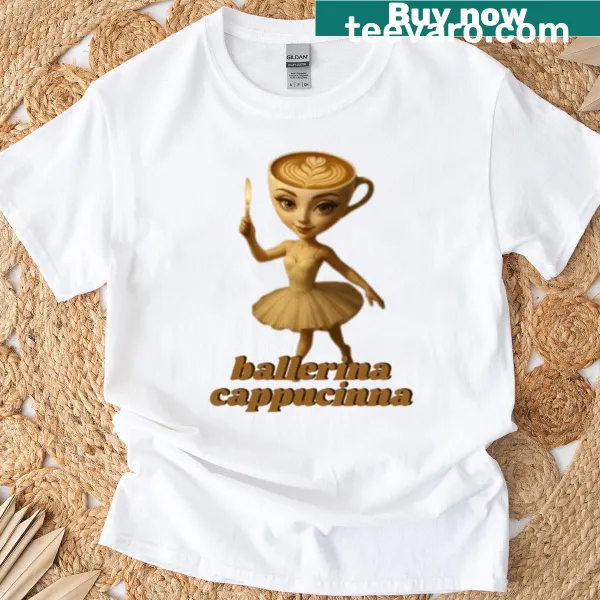 Ballerina graphic T-shirt with whimsical design