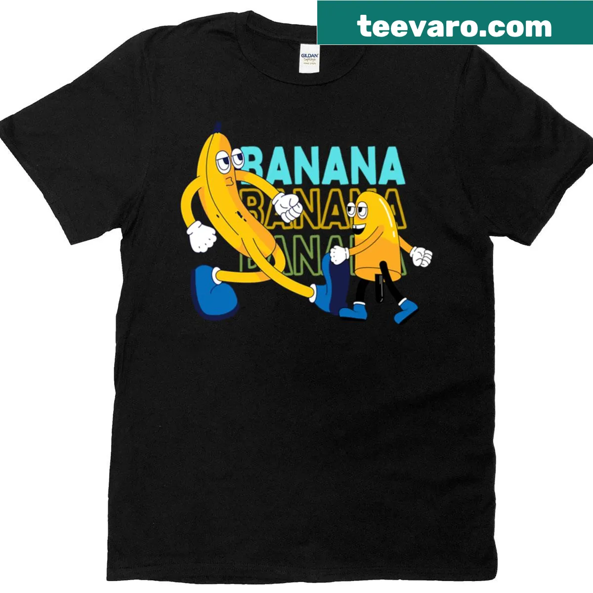 Playful banana graphic on t-shirt — on a men's t-shirt