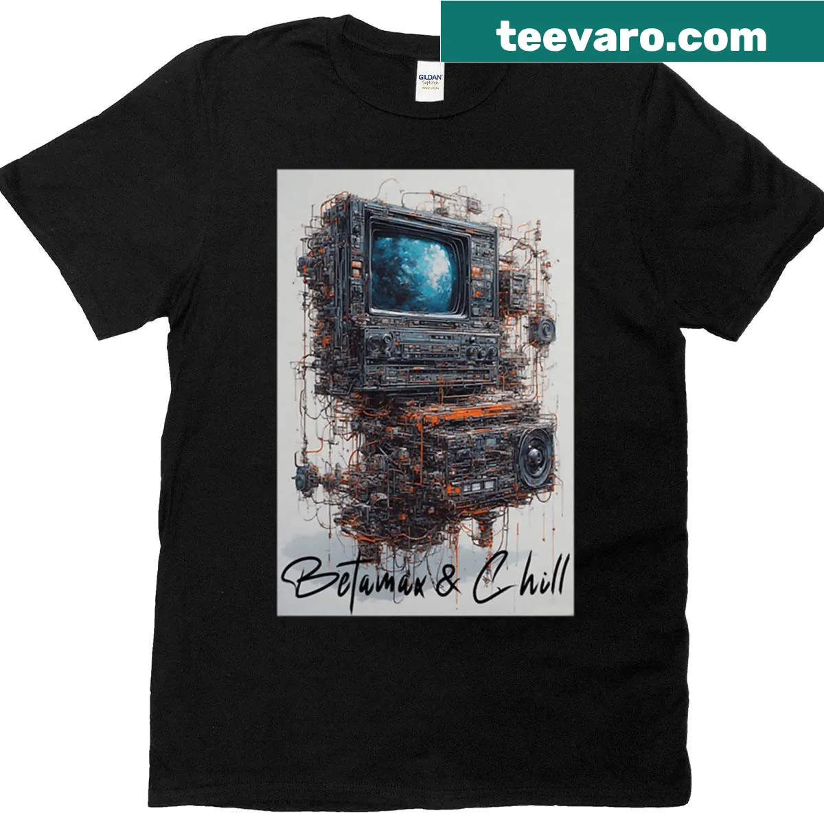Retro-inspired Betamax design for movie lovers — on a men's t-shirt