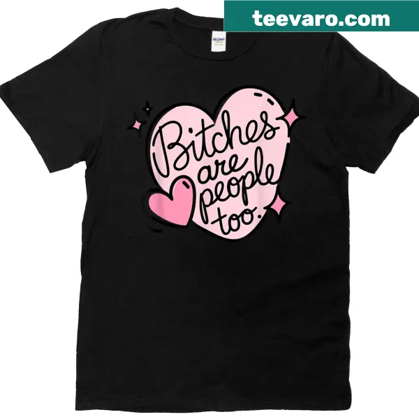 Cute pink heart graphic with humorous text on T-shirt
