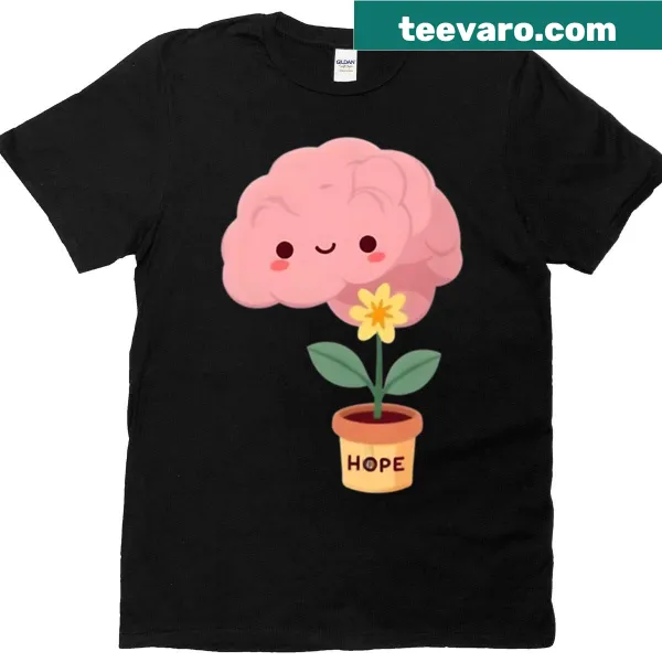 T-shirt with blooming floral graphic symbolizing hope