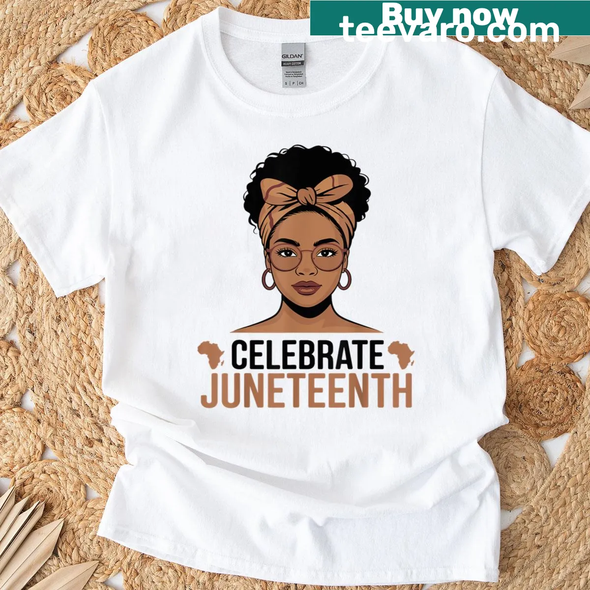 Inspirational text celebrating Juneteenth on a women's T-shirt — on a men's t-shirt
