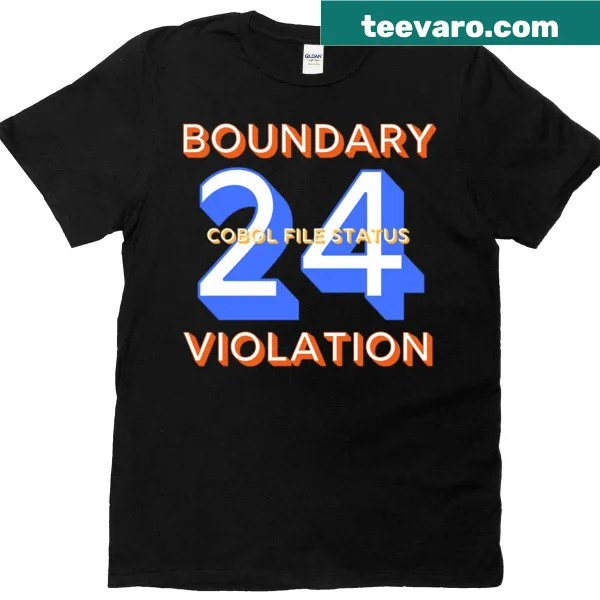 Funny retro programmer t-shirt with 'Cobol File Status 24'