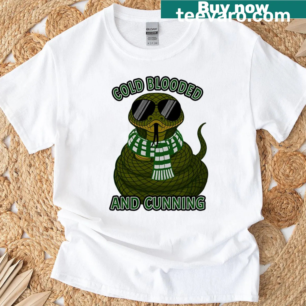 Oversized t-shirt with a snake wizard illustration — on a men's t-shirt
