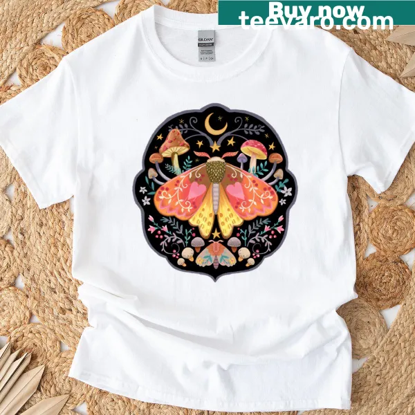 Illustration of nature-themed art on a T-shirt for nature lovers
