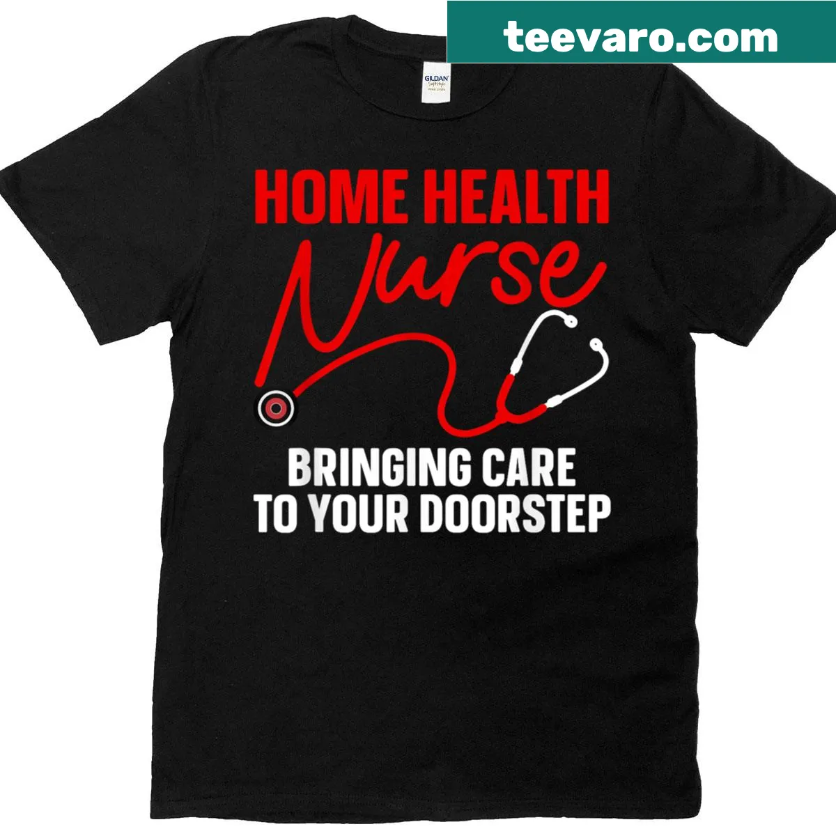 Artistic Home Health Nurse T-shirt celebrating nursing profession — on a men's t-shirt