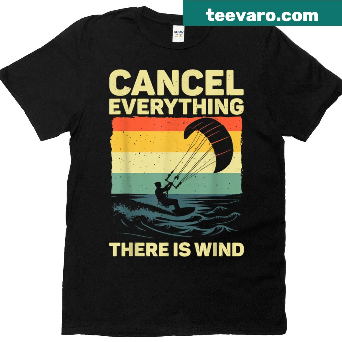 Artistic kitesurfing graphic on a t-shirt — on a men's t-shirt