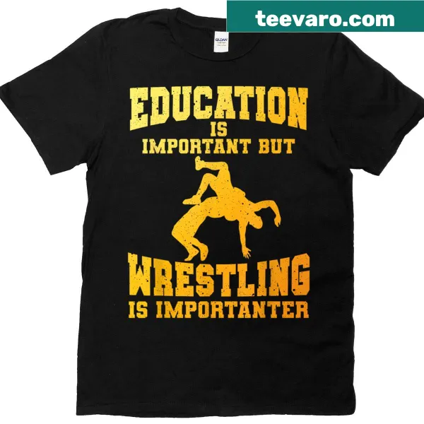 Wrestling-themed t-shirt with dynamic wrestler graphic.