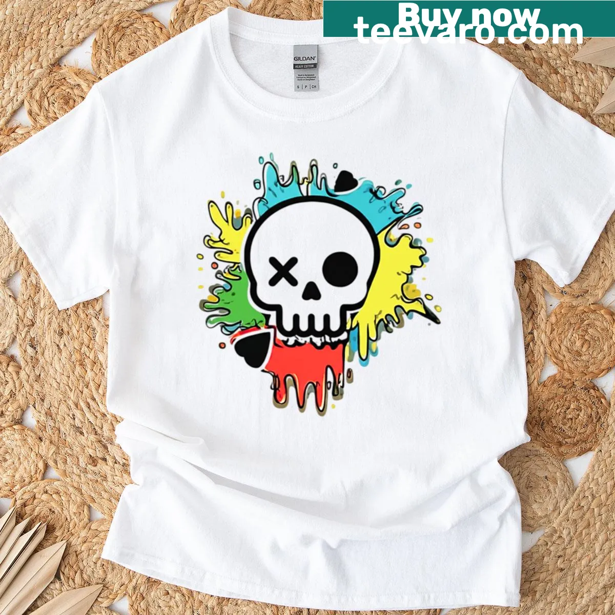 Edgy graphic t-shirt featuring a X-o skull design — on a men's t-shirt