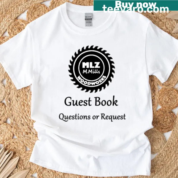 Woodworking themed graphic on Mlz Woodworks T-shirt.