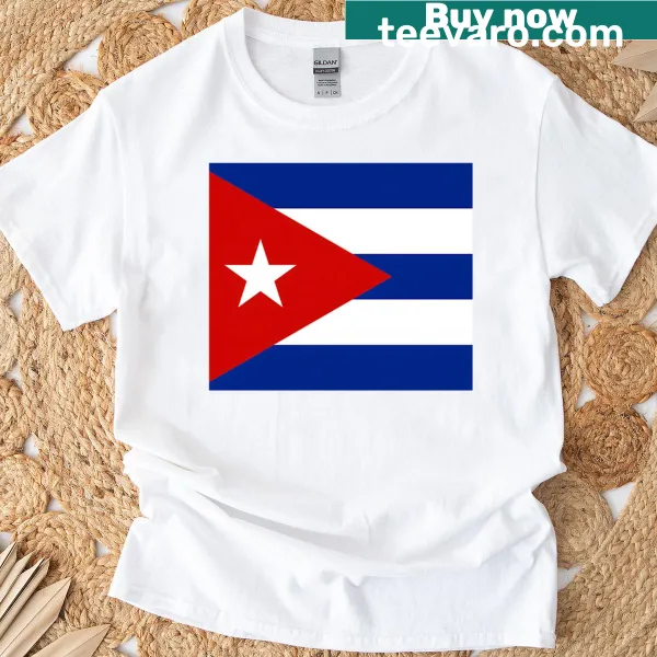 Oversized t-shirt featuring the Cuban flag design