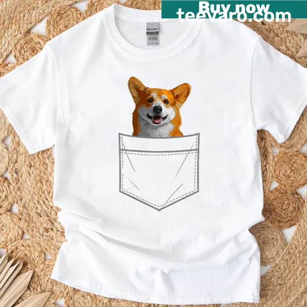Illustration of a Cardigan Welsh Corgi on a cute T-shirt