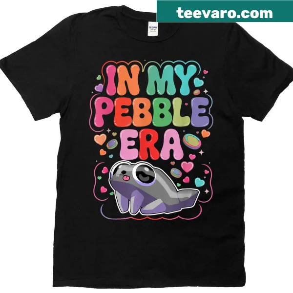 Cartoon birthday pebble character on a T-shirt for kids