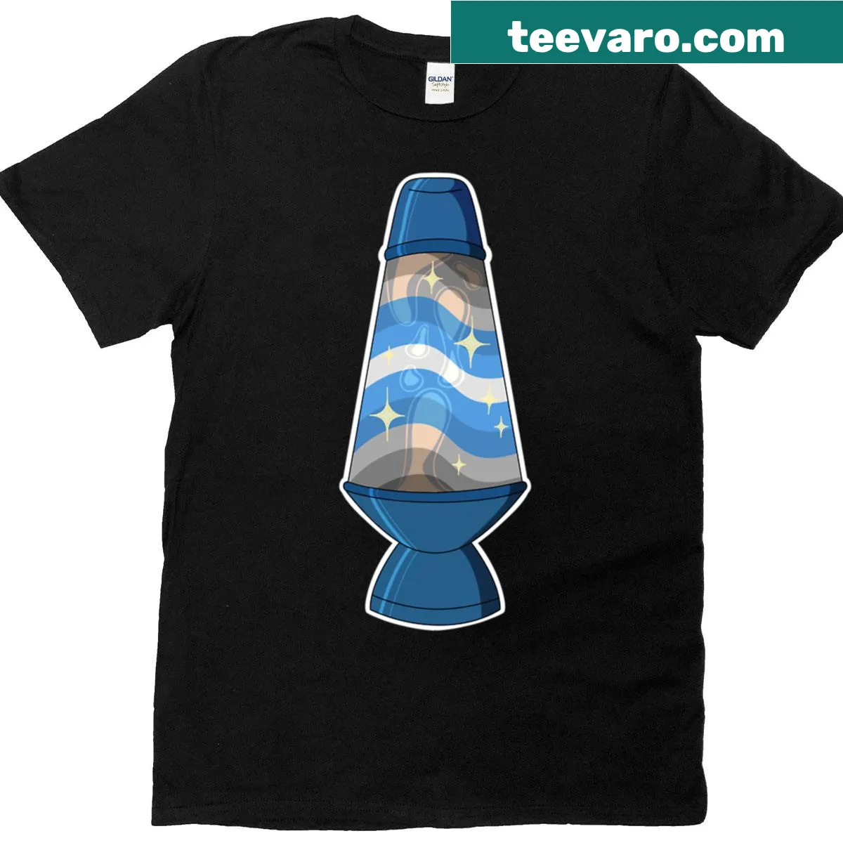 Oversized T-shirt with a retro lava lamp graphic for demiboys — on a men's t-shirt