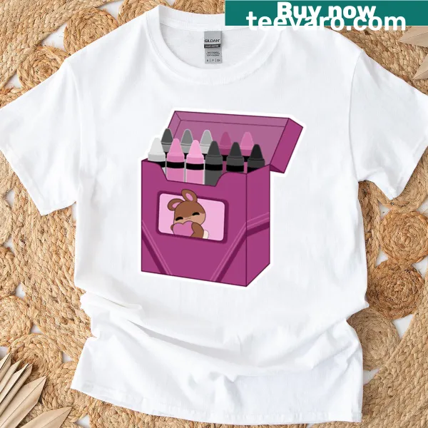 Crayon box graphic T-shirt for demigirls