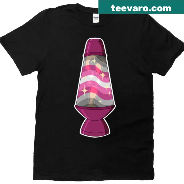 Illustration of a lava lamp representing demigirl identity on a t-shirt