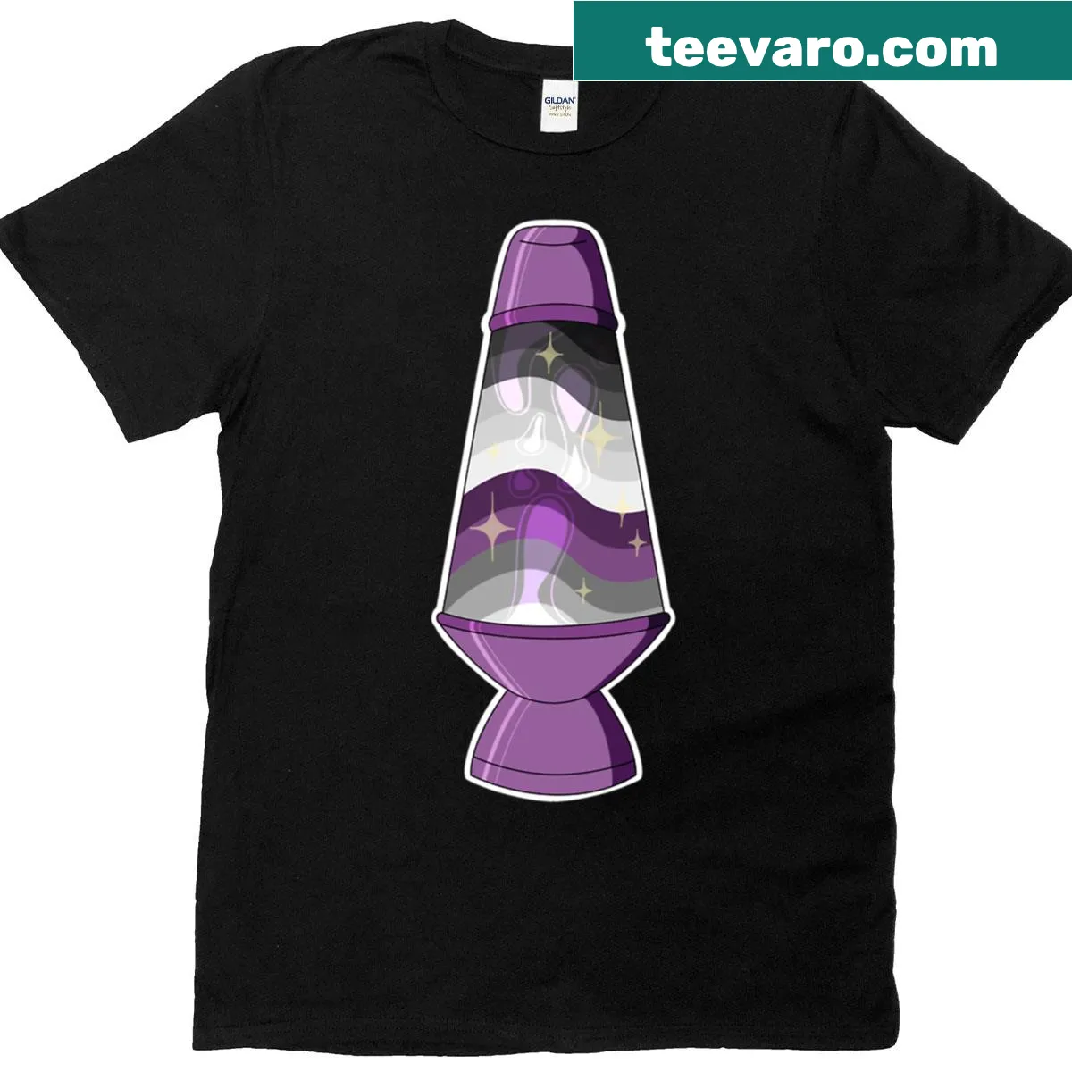 Lava lamp design T-shirt celebrating demisexual identity — on a men's t-shirt