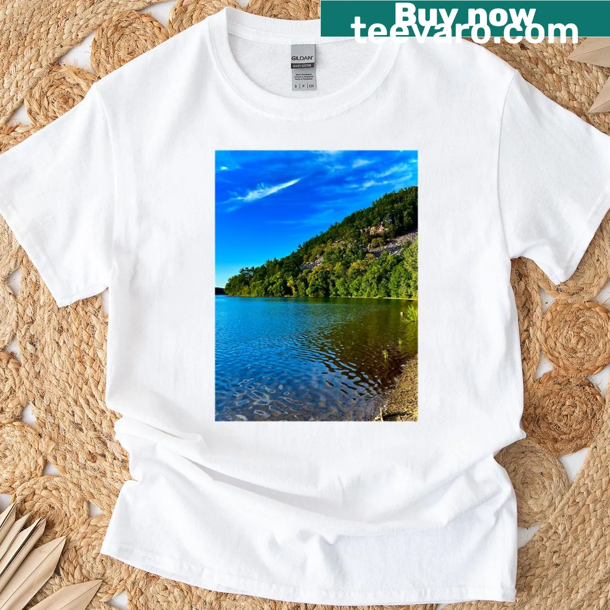 Scenic Devils Lake Wisconsin T-shirt design — on a men's t-shirt