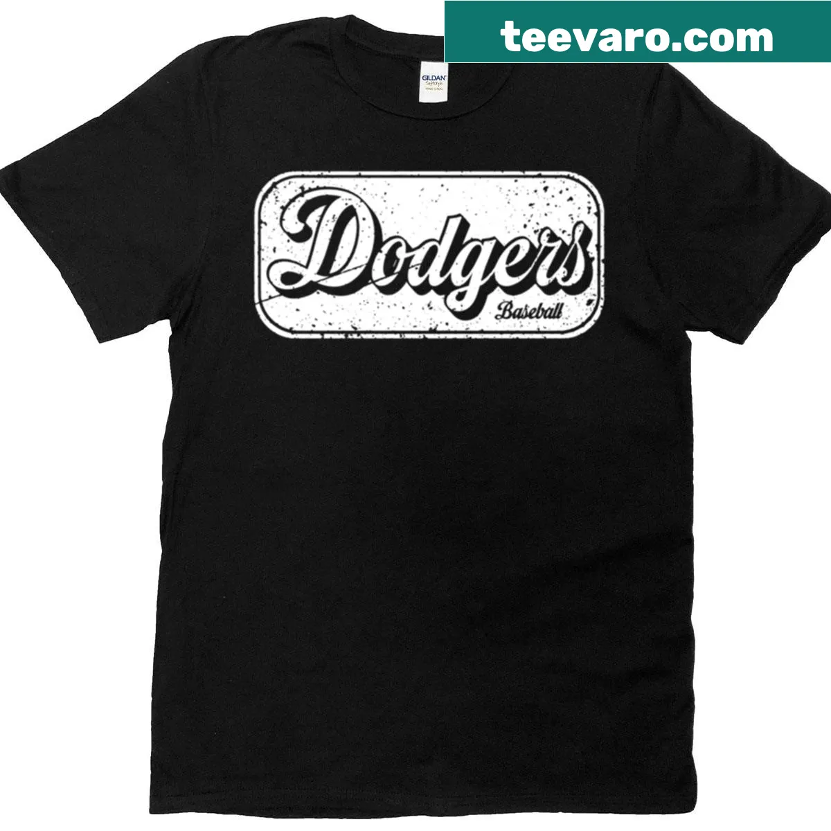 Vintage label Dodgers T-shirt with a distressed design — on a men's t-shirt