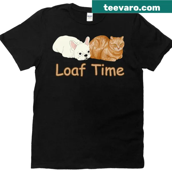Cute illustration of a dog and cat loafing on a T-shirt.