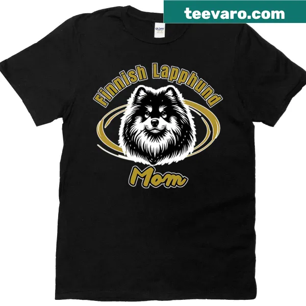 Fitted T-shirt for dog moms with Finnish Lapphund theme