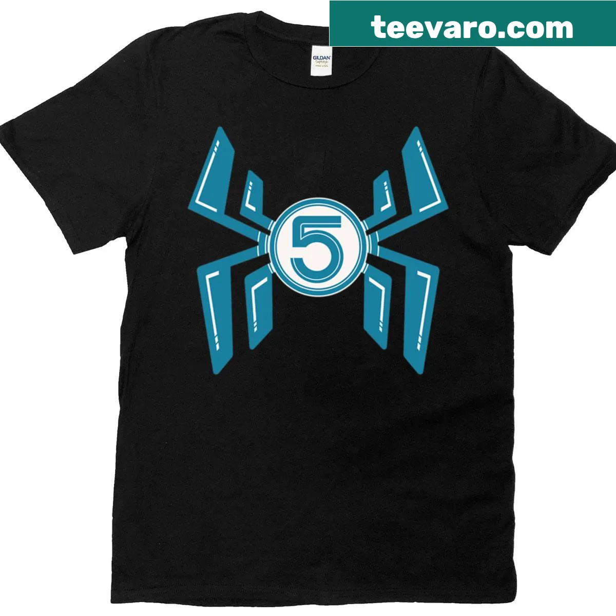 Playful cartoon spider graphic on a T-shirt — on a men's t-shirt