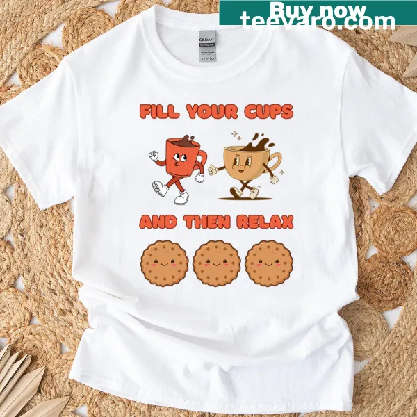 T-shirt with text promoting relaxation and self-care