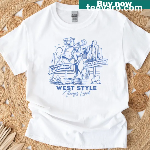 Vintage cowboy art t-shirt with a romantic theme