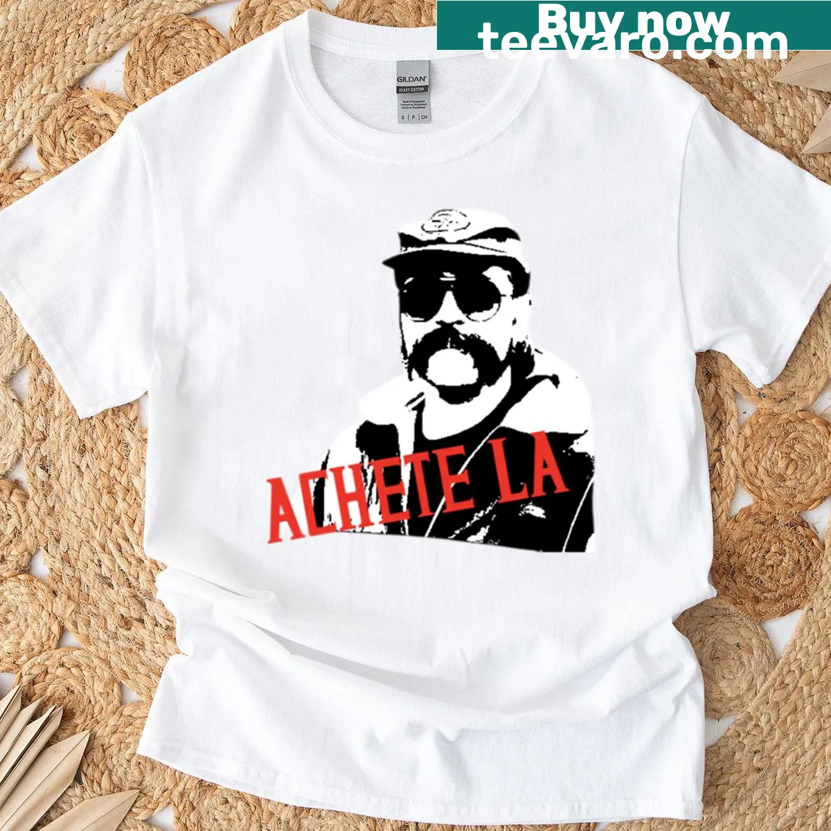 Funny oversized t-shirt with humorous car sales phrase — on a men's t-shirt