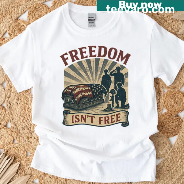 Oversized patriotic T-shirt with military tribute design